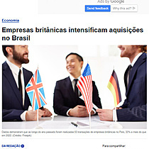 Empresas britnicas intensificam aquisies no Brasil
